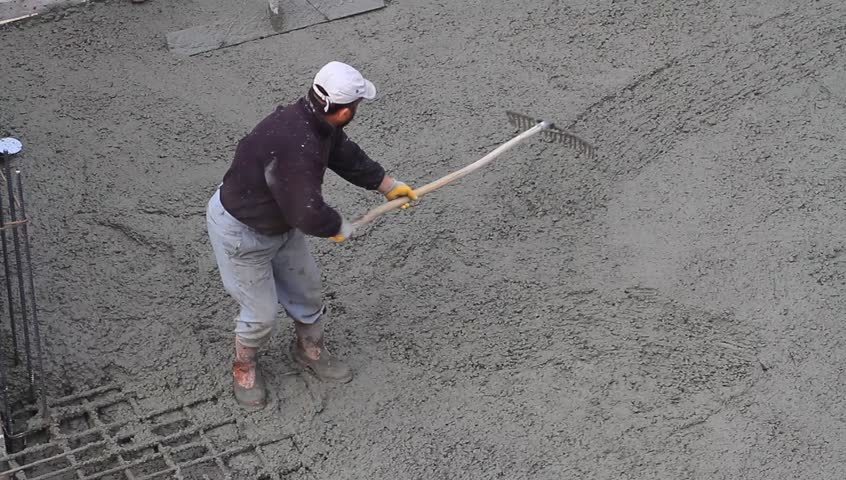Concrete Rake Smoothing Out Chunky Stock Footage Video 100 Royalty Free 10361096 Shutterstock