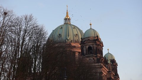 Berlin, Germany - 11/02/2017 ; Beautiful Berlin dome, the most famous of tourism historic church of Germany 