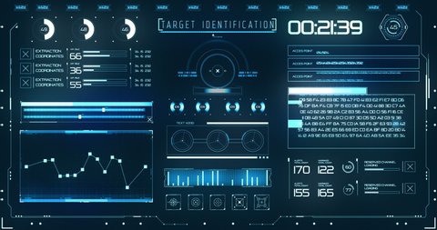 Futuristic user interface with HUD and infographic elements