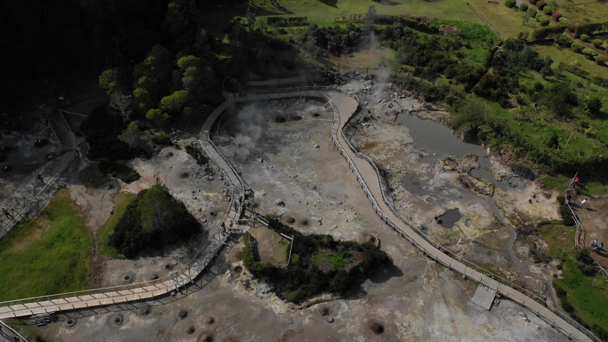 Acores - Furnas, Hot Springs and Lakes on Sao Miguel from above