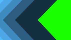 Blue Arrows Transitions. green screen. Swipe Shape Transitions