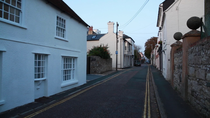 Typical Traditional English Cottages in a coastal town