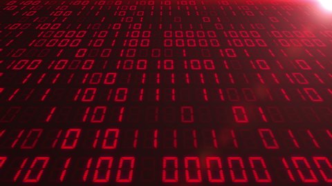 Red Binary Code Scrolling Vertically Seamlessly Stock Footage Video ...