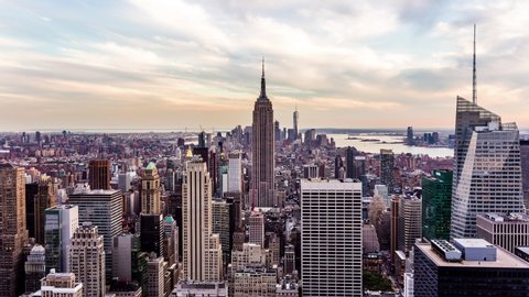 Aerial View Skyscrapers Buildings Manhattan New Stock Footage Video ...