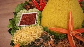 Tumpeng Rice or Nasi Tumpeng, Traditional Food From Indonesia