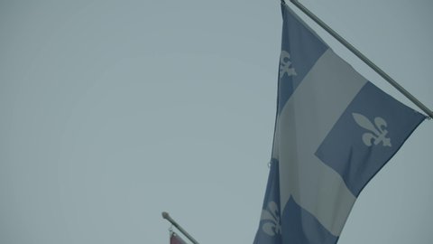 Quebec Flag waving in the sky