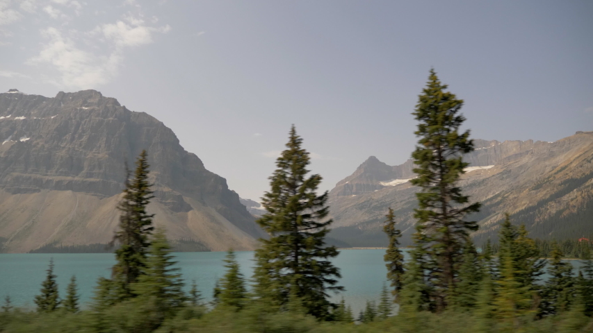 Beautiful blue lake in the Canadian Rockies Banff Canada