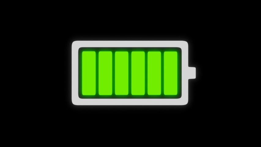 Battery Charge On Black Background. Stock Footage Video (100% Royalty