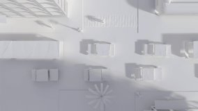 Fantasy City on the Theme of an Unreal World in Fictional Humanity and Vehicles and Their Daily Run and Bustling. Environment in Panoramic Top View. Dynamic Shot High Point for Background 4k - Powered by Shutterstock - Get 15% off with code: PIKWIZARD15