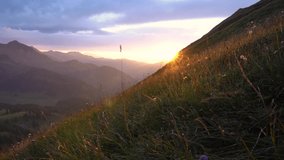 Sunset atmosphere in the Austrian mountains