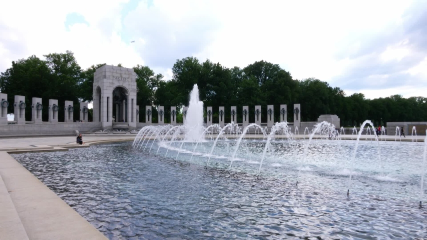 World War II Memorial Fountains in Washington DC image - Free stock ...