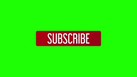 2 two original and creatives Youtube animated Green Screen Subscribe Button with explosion of bills money and button twist. Special Effects. Pointer clicking black arrow icon on chroma key 4k. 