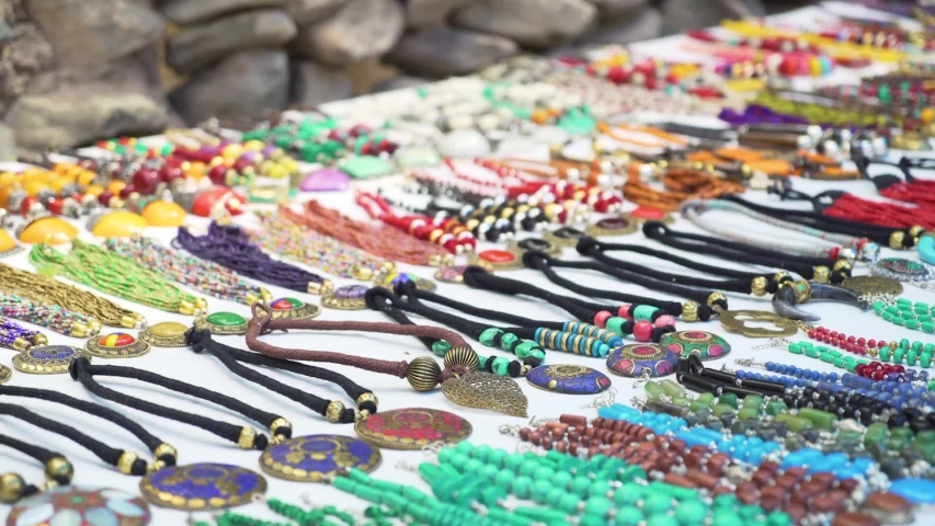 Traditional Homemade Bracelets And Necklaces Stock Footage Traditional Homemade Bracelets And
