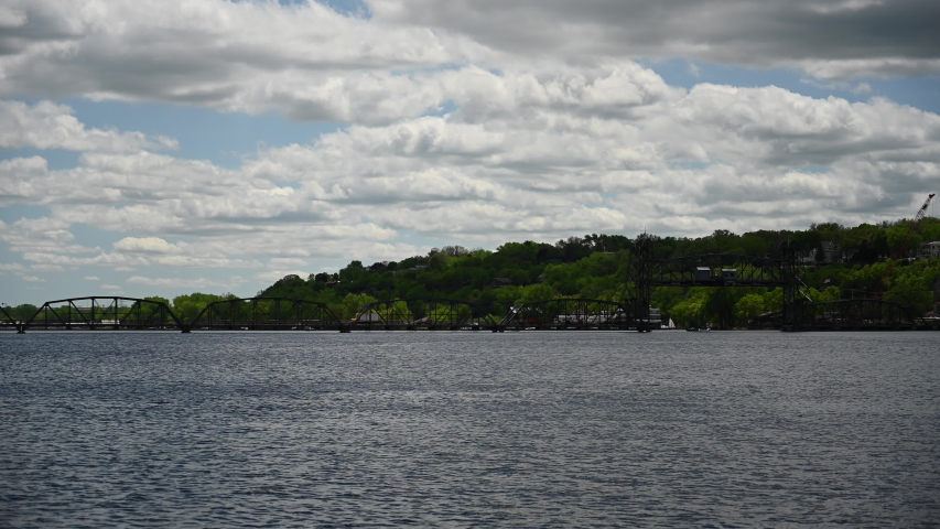 Bridge Across Flooded St. Croix River in central Minnesota