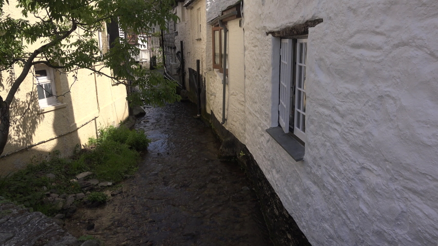 Polperro cornwall traditional harbour quaint English seaside town UK 4K