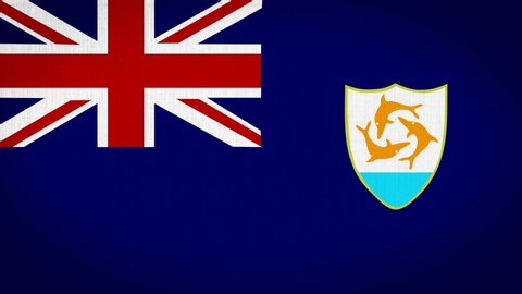 Loop, Real Looking Fabric Texture and Wavy Anguilla Flag, 3D and 4K Animation.