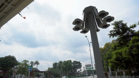 Cluster of Seven CCTV Cameras in City of Singapore - August 2019