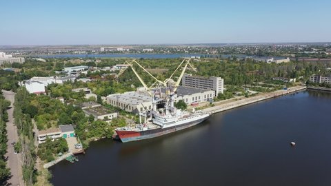 Aerial view of Dock for Repair of Ships and Boats in Nikolaev.