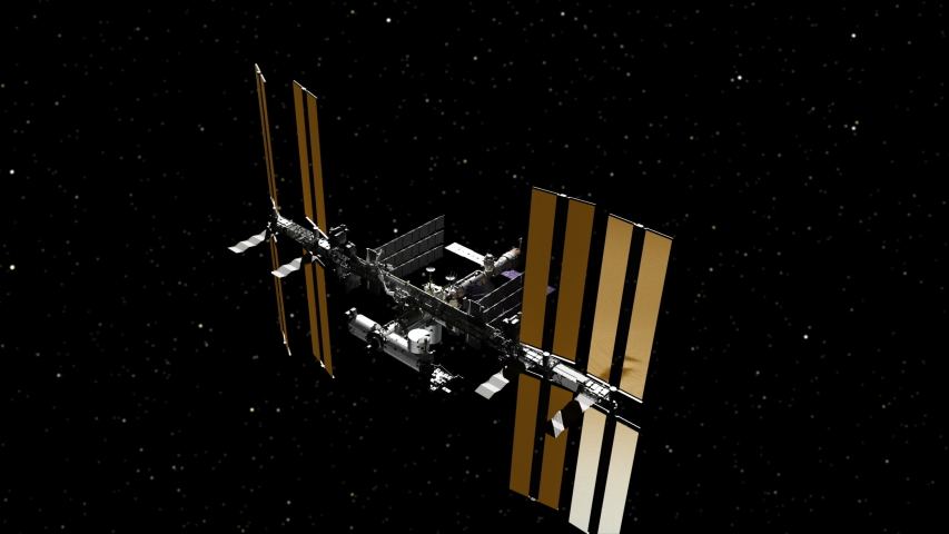 the International Space Station, orbiting Earth