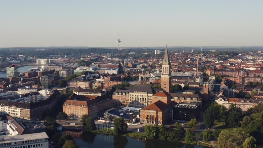 Cityscape of Kiel, the city in the northern part of Germany Royalty-Free Stock Footage #1036369037
