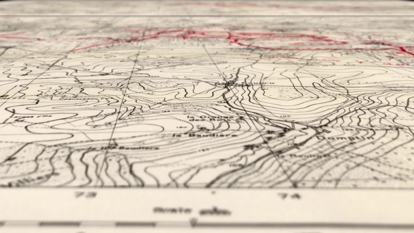 Close-up war map. loop animation . Available in 4K resolution.