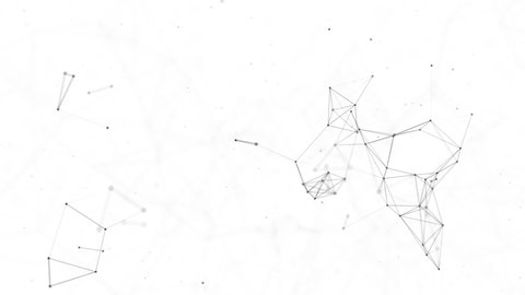 Abstract connected dots on bright Black background. Global network connections with points and lines. Wireframe Technology concept