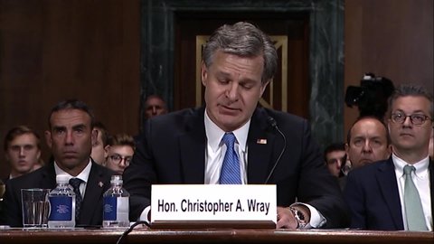 CIRCA 2010s - FBI Director Christopher Wray's opening remarks to the Senate Judiciary Committee about police officers being killed, July 23, 2019