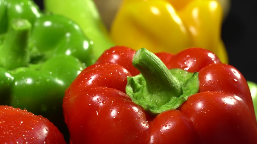 Fresh Green Wet Bell Peppers Stock Footage Video (100% Royalty-free ...