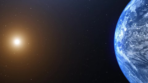 Planet Earth, world from space. 3 different style 3D rendering of rising sun over the Earth from deep galaxy. 