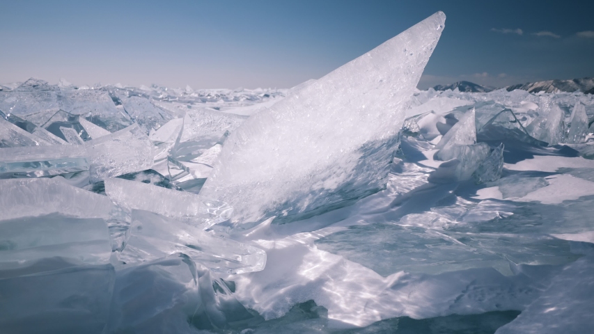 Baikal Lake IceScapes Ice Hummocks Time Lapse Sequence