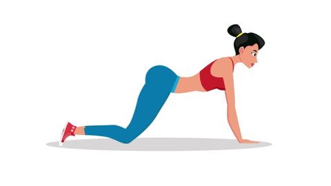 Woman Doing Correct Plank Exercise Position Stock Vector (Royalty Free ...