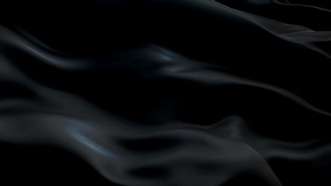 Silk Black Flag Animation of dark color background video waving in wind. Realistic dark Flag background. Black color Flag Looping Closeup 1080p Full HD footage. Black gloomy Satin flag sign of power
