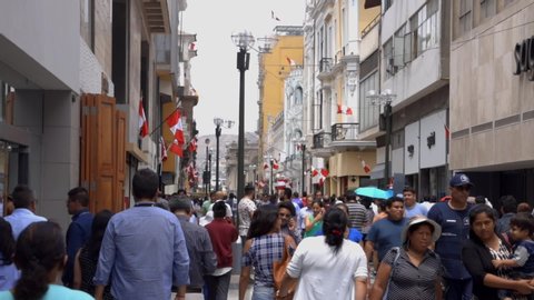 lima / Peru - 01 29 2019: People in Peru