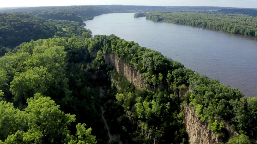 Whitewater Canyon in Dubuque Iowa, Aerial Drone