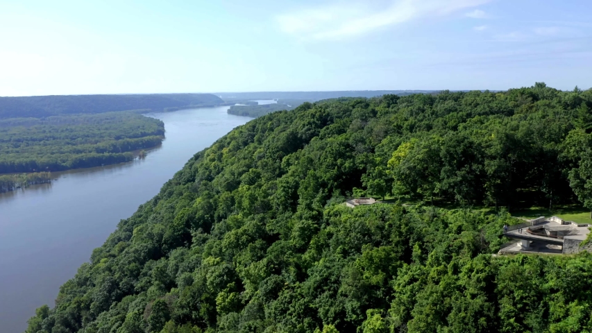Aerial Drone Shot Above Pikes Peak State Park, Iowa