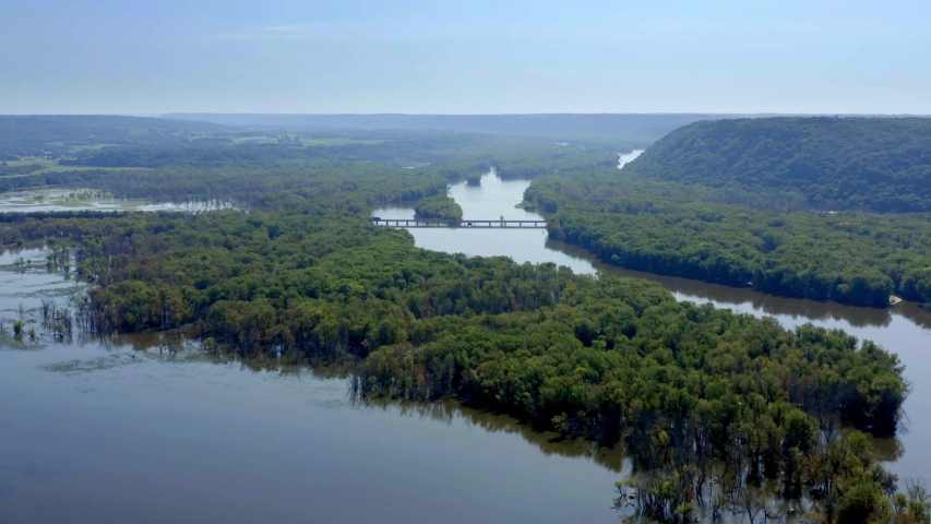 Aerial Drone Shot Above Pikes Peak State Park, Iowa