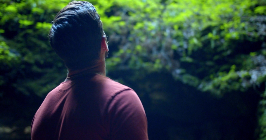 Tourists Entering the Maquoketa Caves, Exploring Nature in Iowa