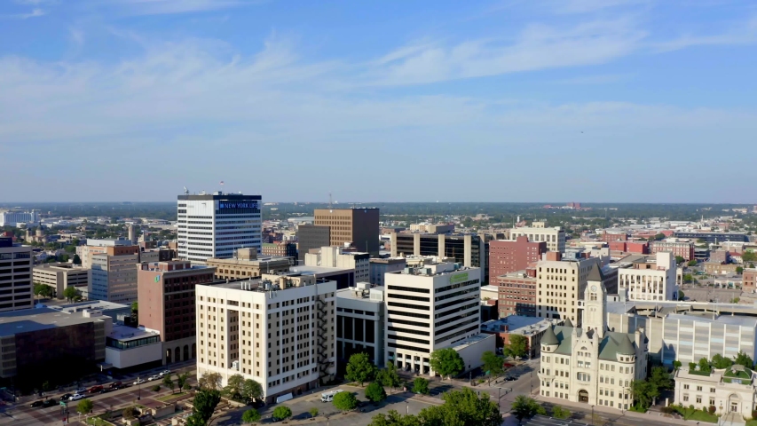 Wichita Kansas Skyline by Aerial Drone