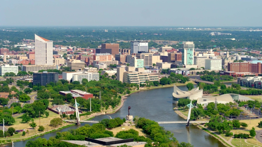 Wichita Kansas Skyline by Aerial Drone