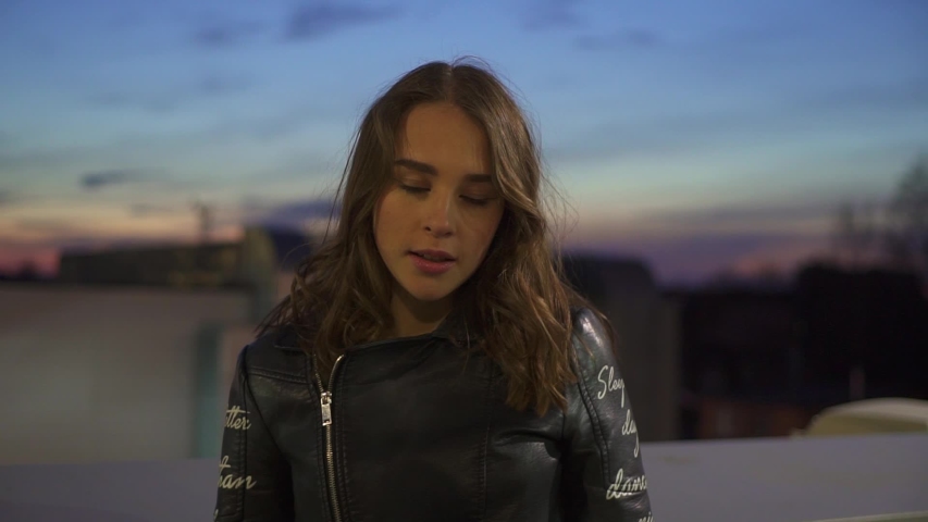 tight black leather jacket