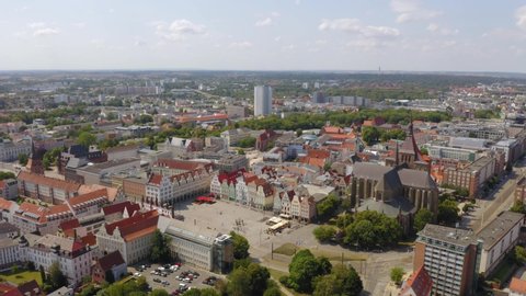 Rostock, Germany. Aerial cityscape image of Rostock, Germany during sunny summer day.