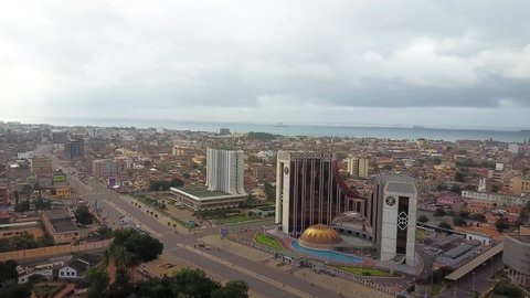 Lome/Togo  06/28/2019 Aerial video of Lome in Togo