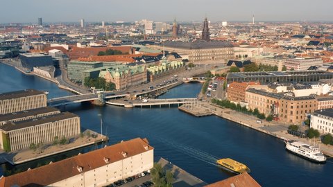 Aerial view of Copenhagen in the morning