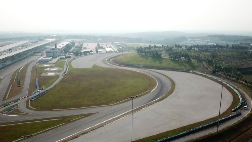 Aerial - Sepang International Circuit of Formula One & Moto GP (Race's Track) Royalty-Free Stock Footage #1036581497