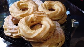 Delicious cottage cheese ring with powdered sugar slow motion - Powered by Shutterstock - Get 15% off with code: PIKWIZARD15