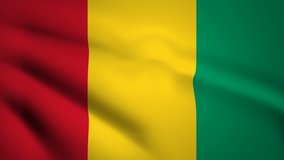 Guinea flag Motion video waving in wind. Flag Closeup 1080p HD footage.