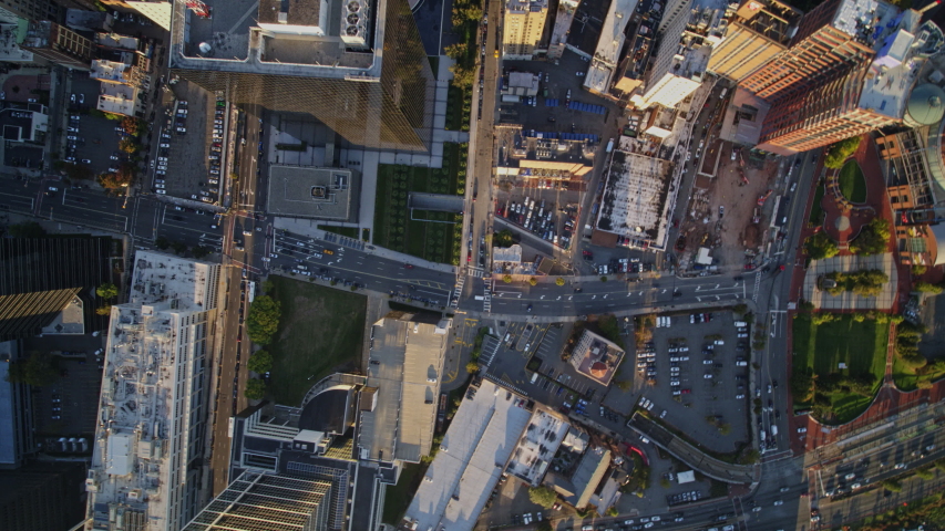 Newark New Jersey Aerial v30 Panning vertical downtown sunrise cityscape - October 2017