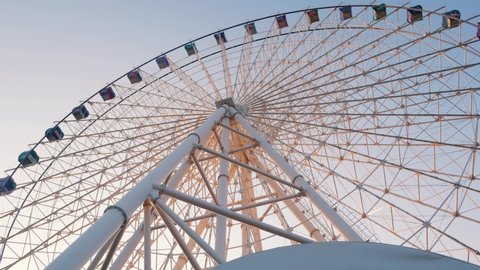 Nur-Sultan / Kazakhstan - 08 18 2019: Highest Ferris Wheel in Nur-Sultan City (Astana), 18 August 2019