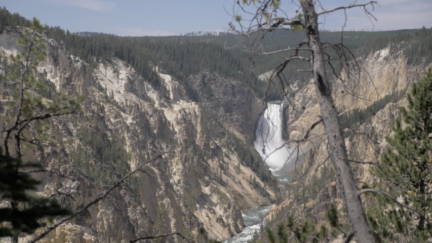 Yellowstone National Park canyon view in 4k