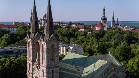 Aerial View of Tallinn, St. Charles's Church, Estonia